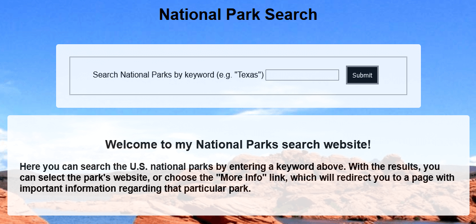 Search for national parks